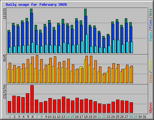 Daily usage for February 2026