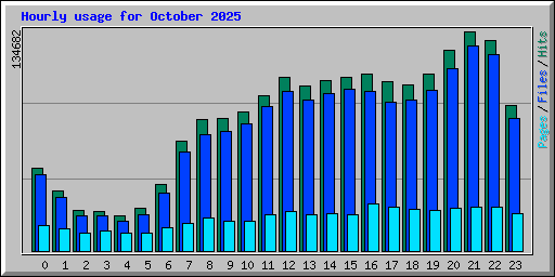 Hourly usage for October 2025